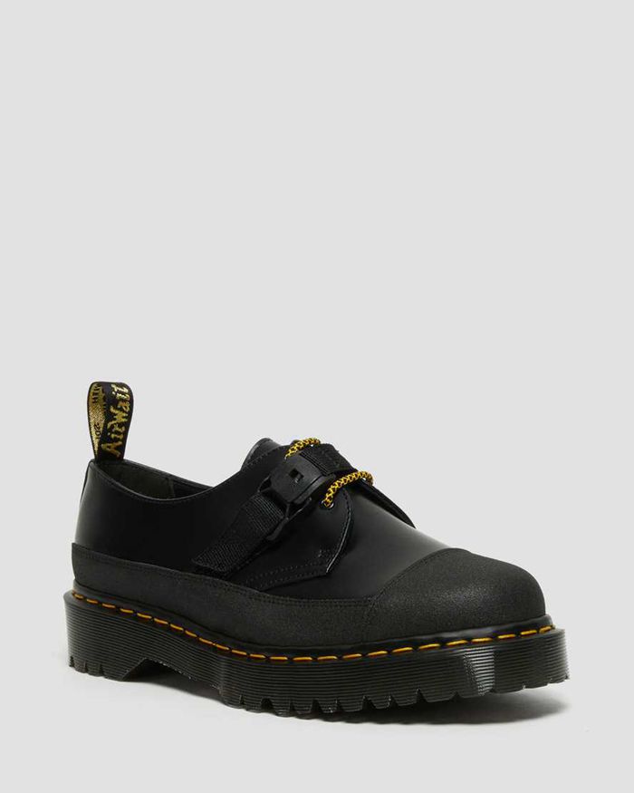 Dr Martens Mens 1461 Made In England Bex Tech Smooth Leather Oxfords Black - 14207WOHB